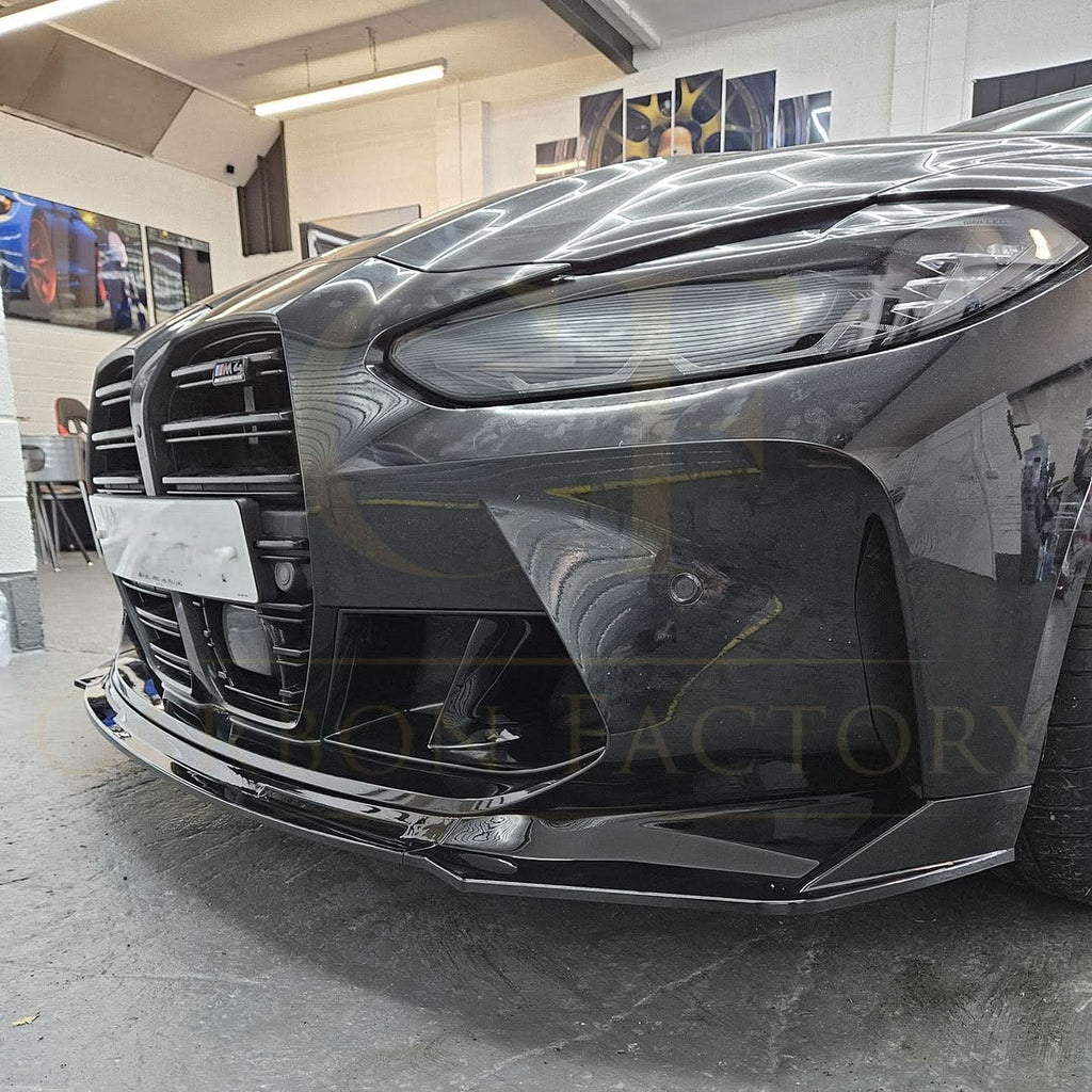 MP Style Gloss Black Front Splitter 3 Pieces for BMW G80 M3 G82 G83 M4 21-Present
