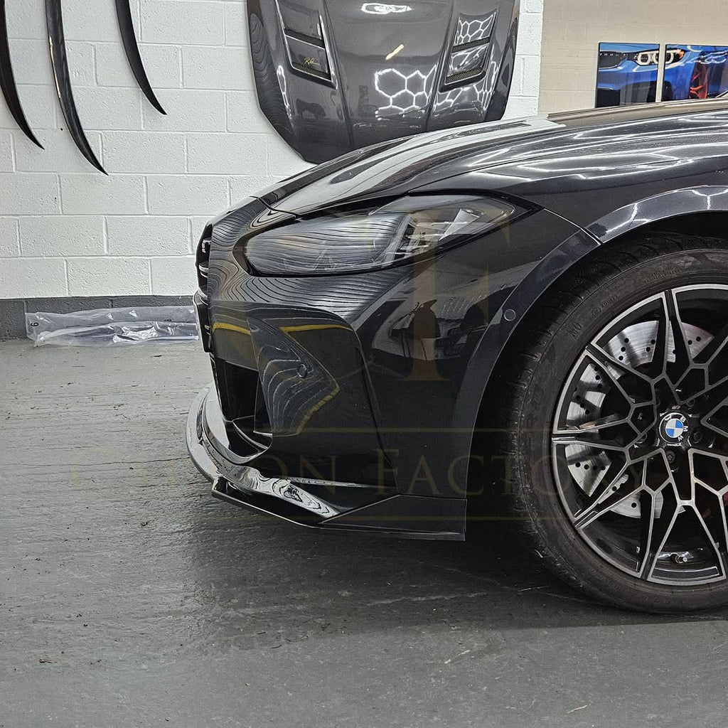MP Style Gloss Black Front Splitter 3 Pieces for BMW G80 M3 G82 G83 M4 21-Present