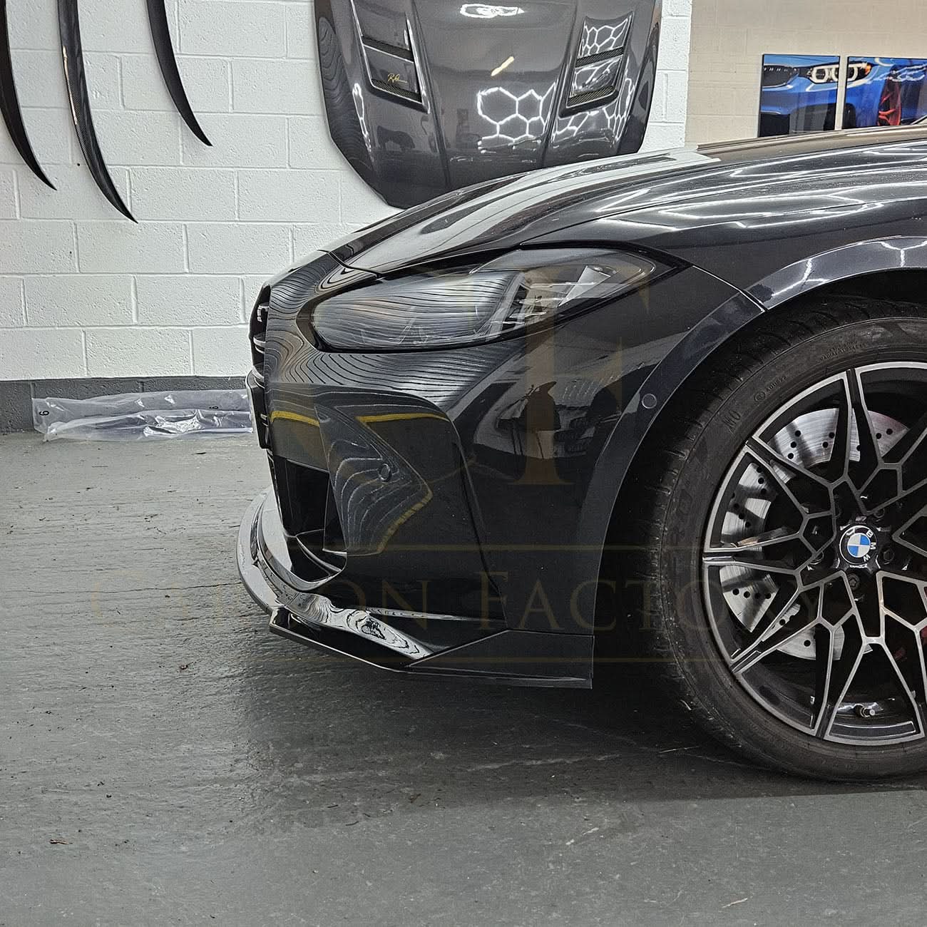 MP Style Gloss Black Front Splitter 3 Pieces for BMW G80 M3 G82 G83 M4 21-Present