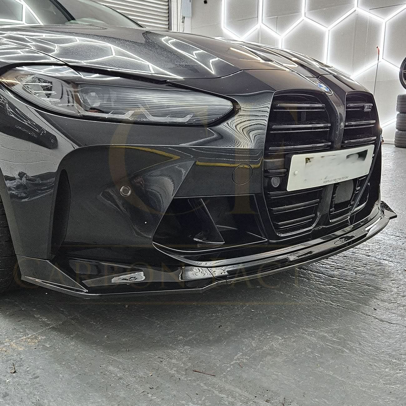 MP Style Gloss Black Front Splitter 3 Pieces for BMW G80 M3 G82 G83 M4 21-Present