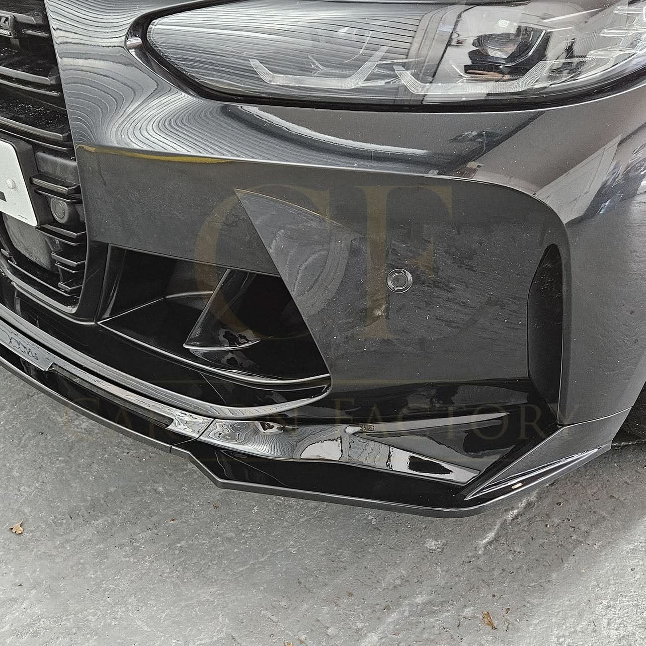 MP Style Gloss Black Front Splitter 3 Pieces for BMW G80 M3 G82 G83 M4 21-Present