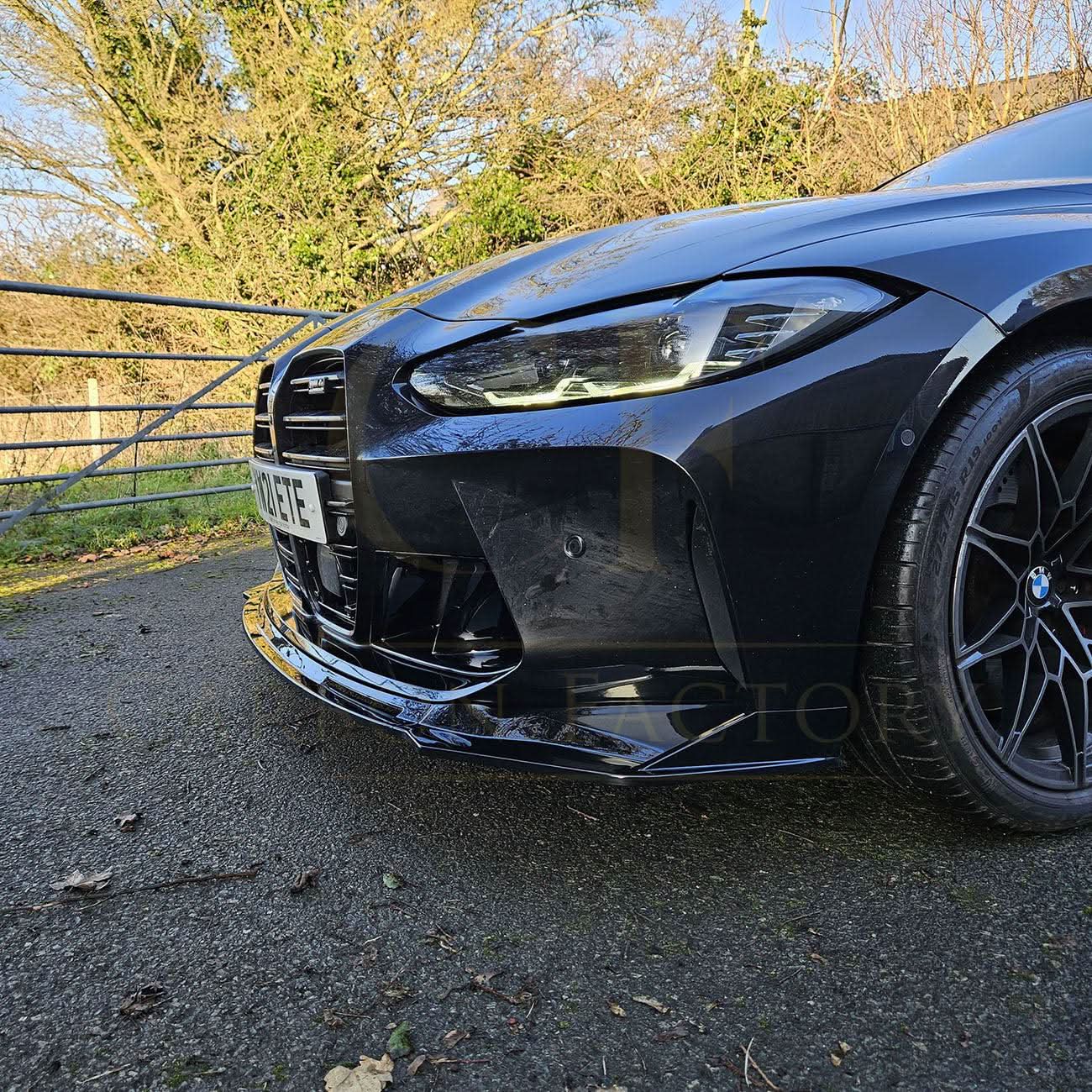 MP Style Gloss Black Front Splitter 3 Pieces for BMW G80 M3 G82 G83 M4 21-Present