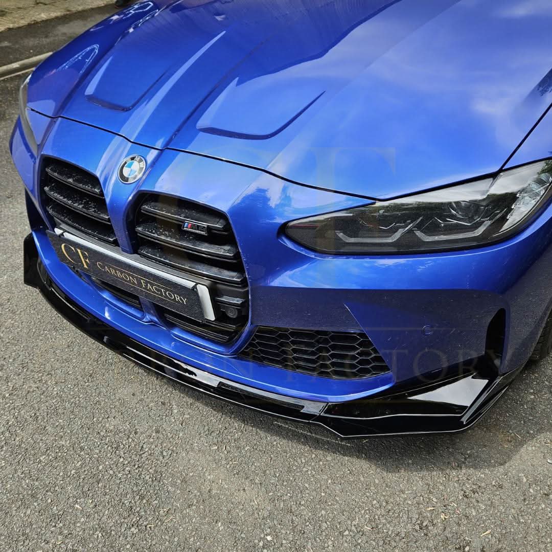 MP Style Gloss Black Front Splitter 3 Pieces for BMW G80 M3 G82 G83 M4 21-Present
