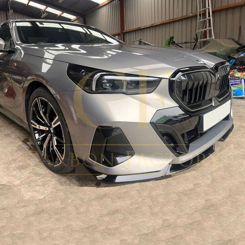 MP Style Gloss Black Front Splitter 4 Pieces for BMW G60 5 Series 24-Present