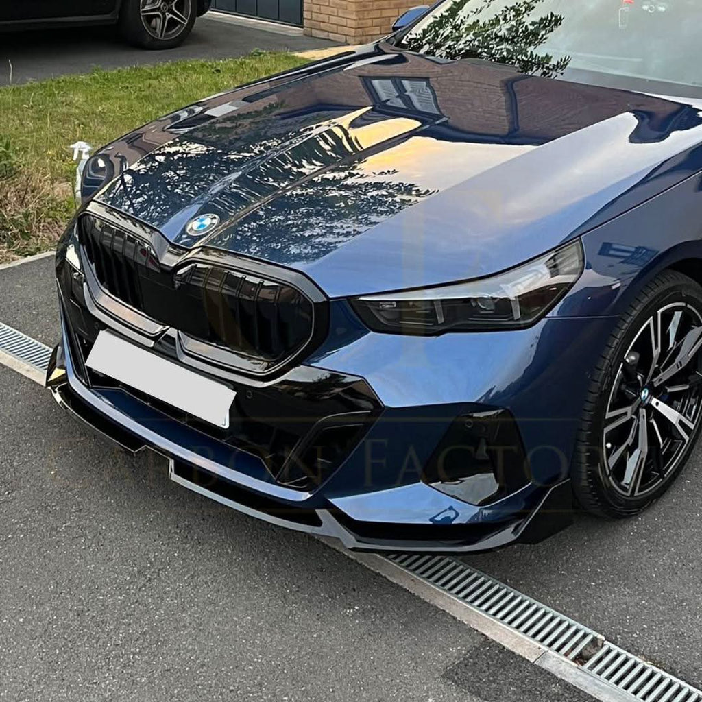 MP Style Gloss Black Front Splitter 4 Pieces for BMW G60 5 Series 24-Present