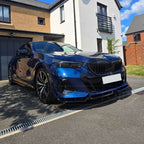 MP Style Gloss Black Front Splitter 4 Pieces for BMW G60 5 Series 24-Present