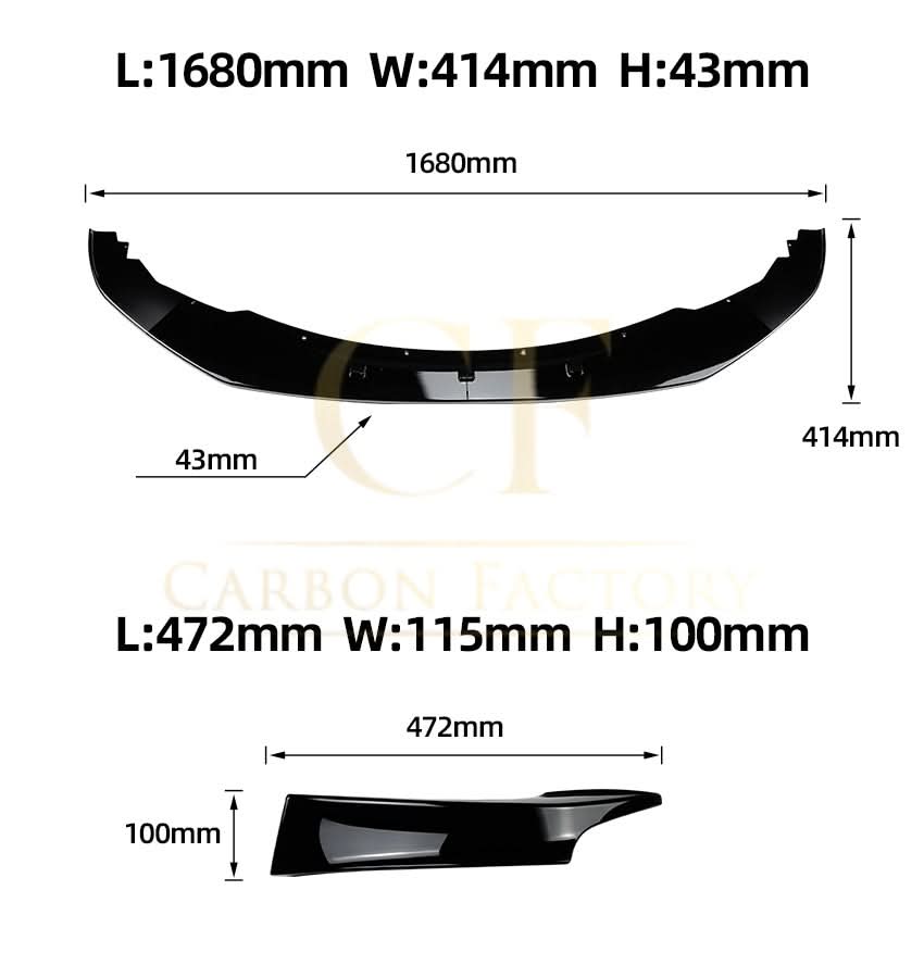 MP Style Gloss Black Front Splitter (4 pieces kit) for BMW F20 1 Series Pre-LCI 12-14