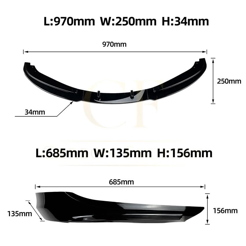 MP Style Gloss Black Front Splitter for BMW E90 E91 3 Series LCI Standard model 09-13