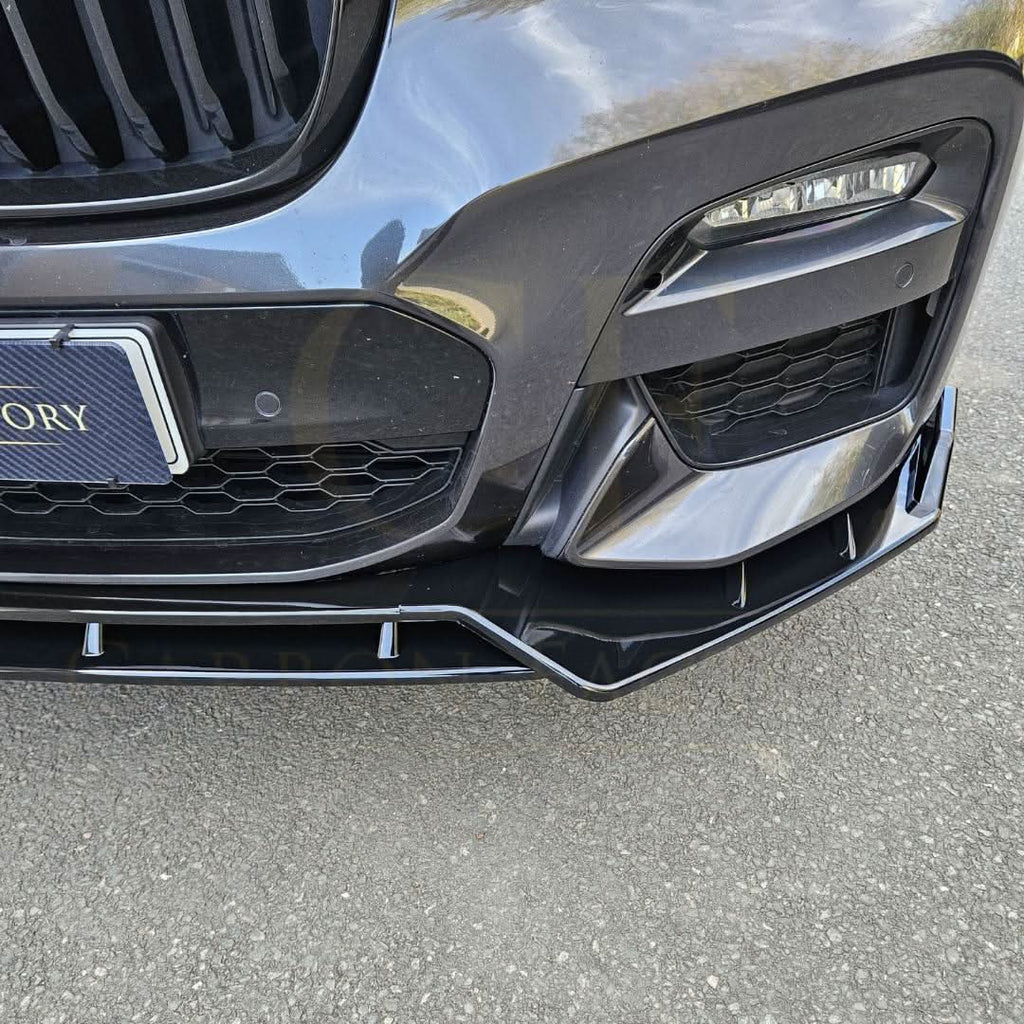 MP Style Gloss Black Front Splitter for BMW G01 X3 G02 X4 Pre-LCI 18-21