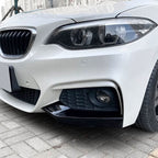 MP Style Gloss Black Front Splitter Upper Pieces for BMW F22 F23 2 Series 14-20