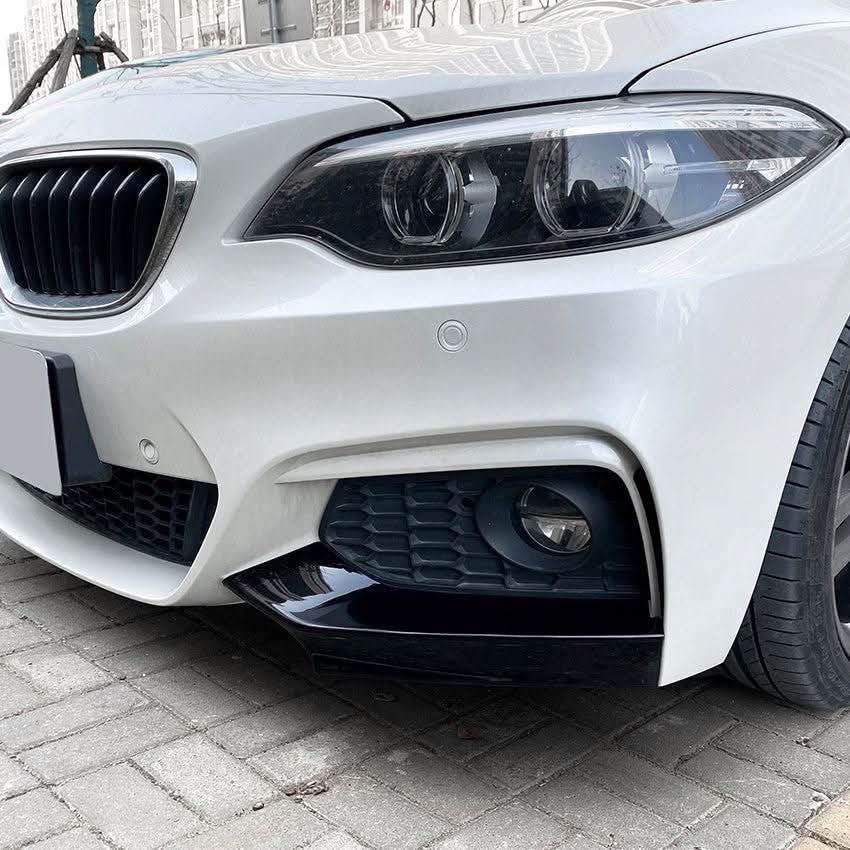 MP Style Gloss Black Front Splitter Upper Pieces for BMW F22 F23 2 Series 14-20
