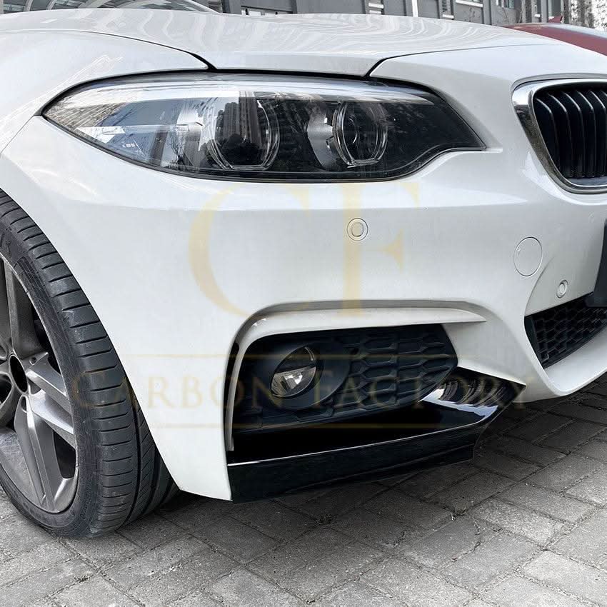 MP Style Gloss Black Front Splitter Upper Pieces for BMW F22 F23 2 Series 14-20