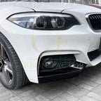 MP Style Gloss Black Front Splitter Upper Pieces for BMW F22 F23 2 Series 14-20