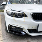 MP Style Gloss Black Front Splitter Upper Pieces for BMW F22 F23 2 Series 14-20