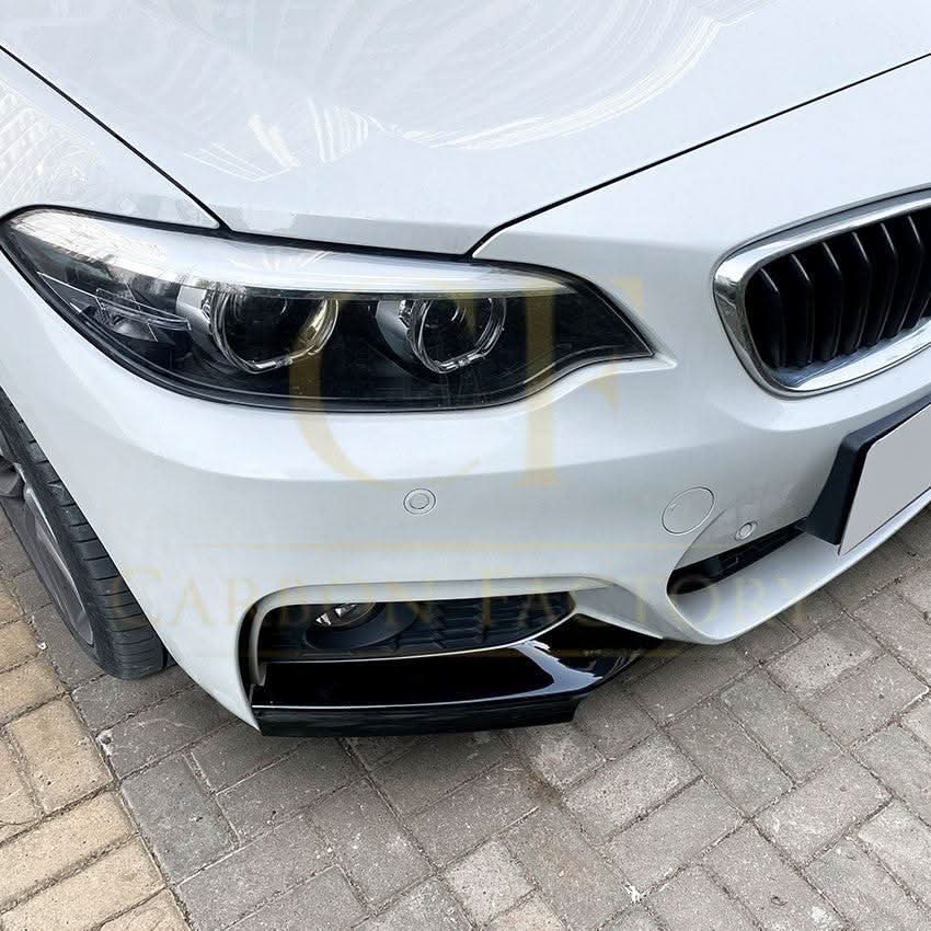 MP Style Gloss Black Front Splitter Upper Pieces for BMW F22 F23 2 Series 14-20