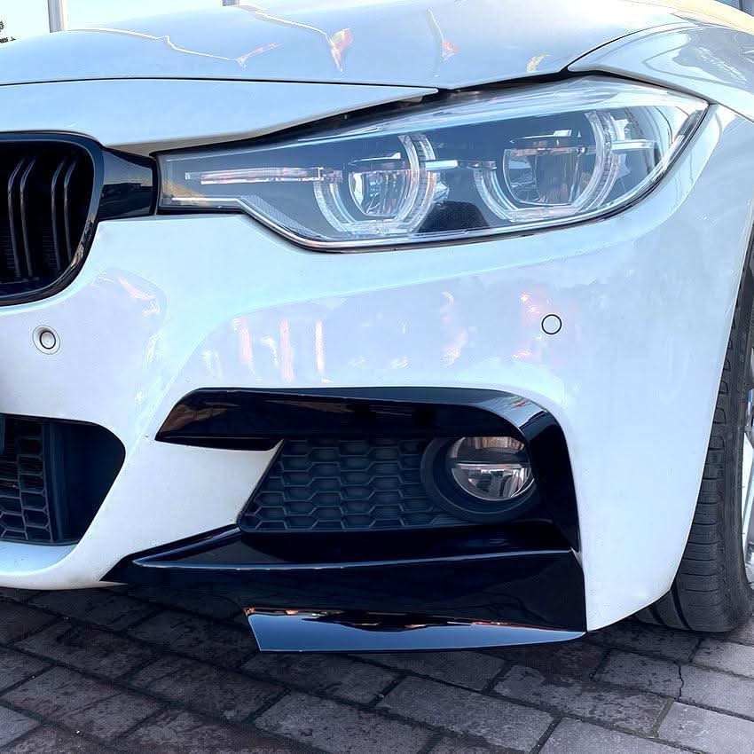 MP Style Gloss Black Front Splitter Upper Pieces for BMW F30 F31 3 Series 12-19