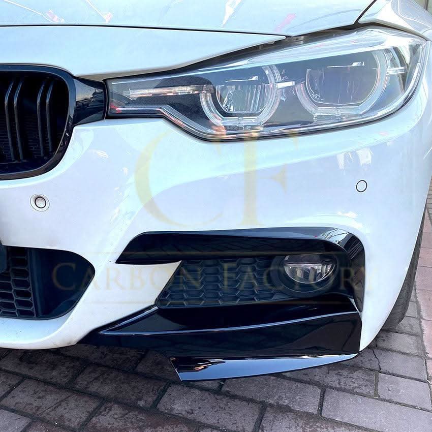 MP Style Gloss Black Front Splitter Upper Pieces for BMW F30 F31 3 Series 12-19