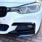 MP Style Gloss Black Front Splitter Upper Pieces for BMW F30 F31 3 Series 12-19