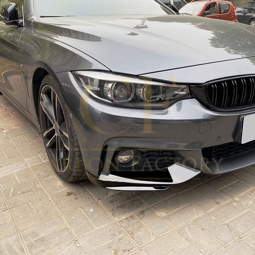 MP Style Gloss Black Front Splitter Upper Pieces for BMW F32 F33 F36 4 Series 14-20