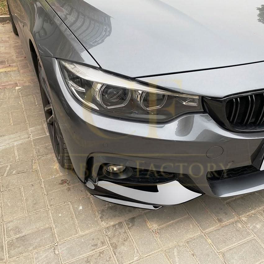 MP Style Gloss Black Front Splitter Upper Pieces for BMW F32 F33 F36 4 Series 14-20
