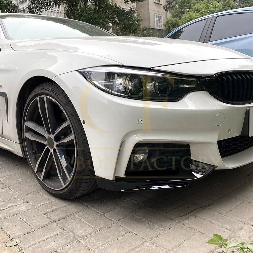 MP Style Gloss Black Front Splitter Upper Pieces for BMW F32 F33 F36 4 Series 14-20