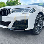 MP Style Gloss Black Front Splitter Upper Pieces for BMW G30 5 Series LCI 21-24
