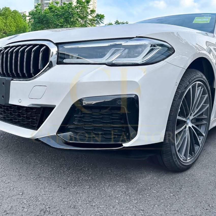MP Style Gloss Black Front Splitter Upper Pieces for BMW G30 5 Series LCI 21-24