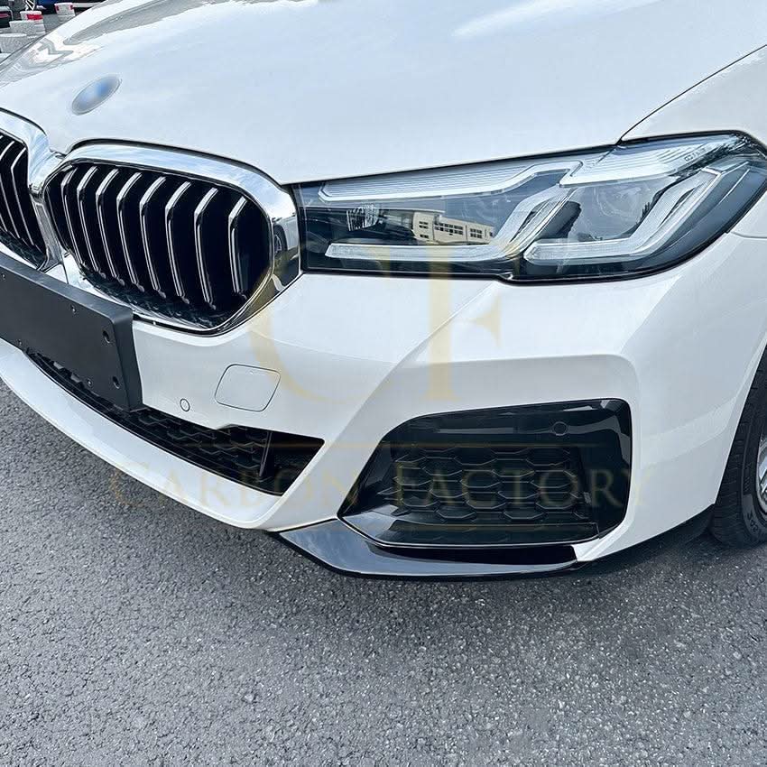 MP Style Gloss Black Front Splitter Upper Pieces for BMW G30 5 Series LCI 21-24