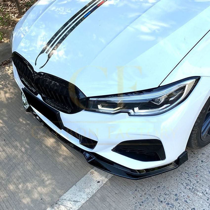 MP3 Style Gloss Black Front Splitter for BMW 3 Series G20 G21 Pre-LCI 19-22