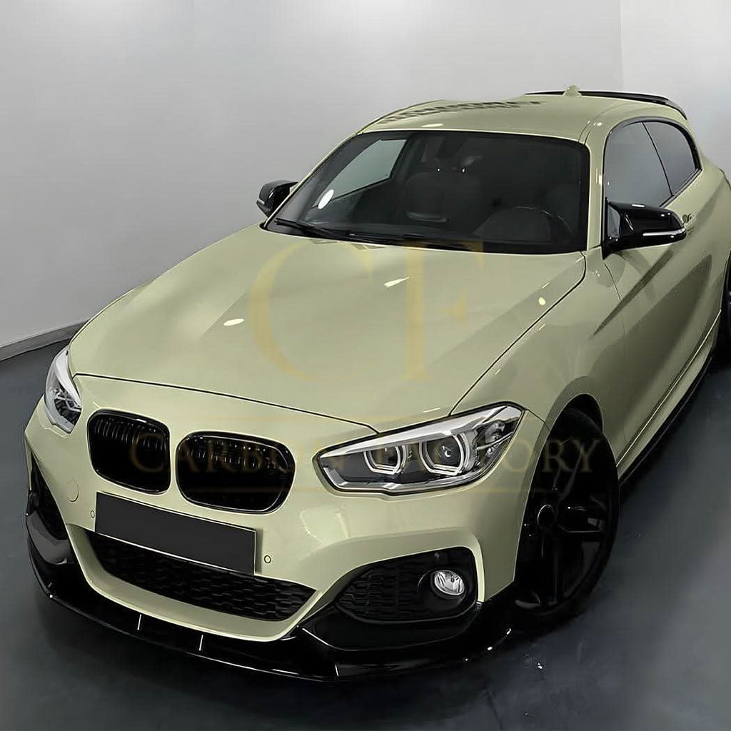 P Style Gloss Black Front Splitter for BMW F20 F21 1 Series LCI M Sport 15-19