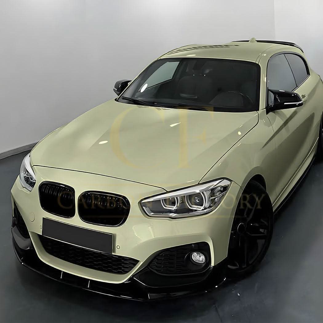 P Style Gloss Black Front Splitter for BMW F20 F21 1 Series LCI M Sport 15-19