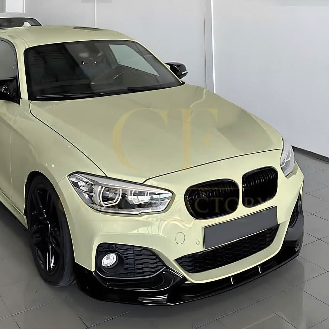 P Style Gloss Black Front Splitter for BMW F20 F21 1 Series LCI M Sport 15-19