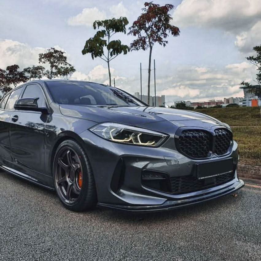 RS Style Gloss Black Front Splitter for BMW F40 1 Series 19-24