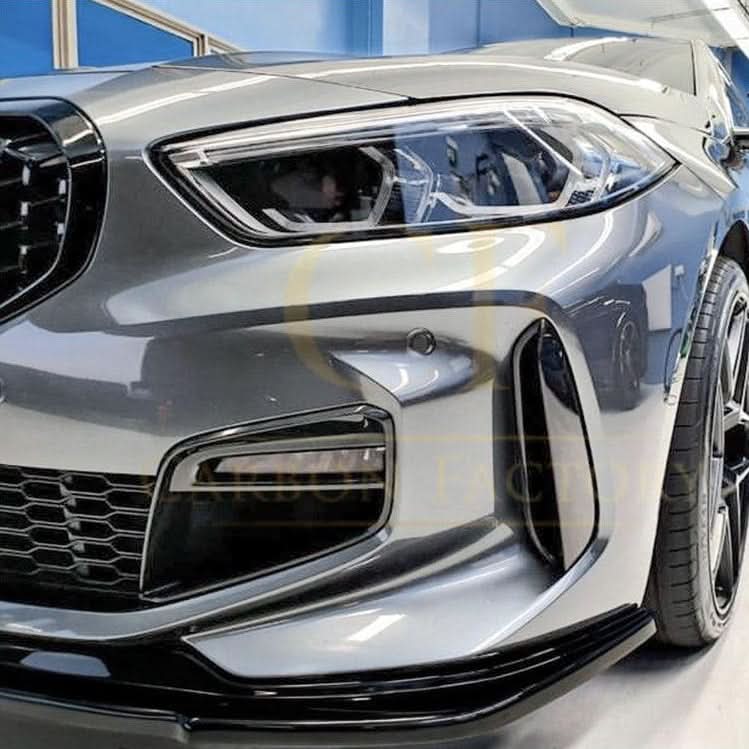 RS Style Gloss Black Front Splitter for BMW F40 1 Series 19-24