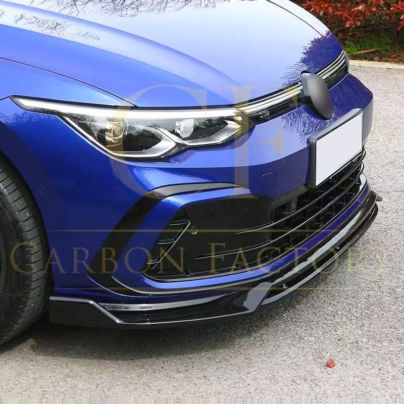 RZ Style Gloss Black Front Splitter for VW Golf MK8 GTI / R-LINE 21-23