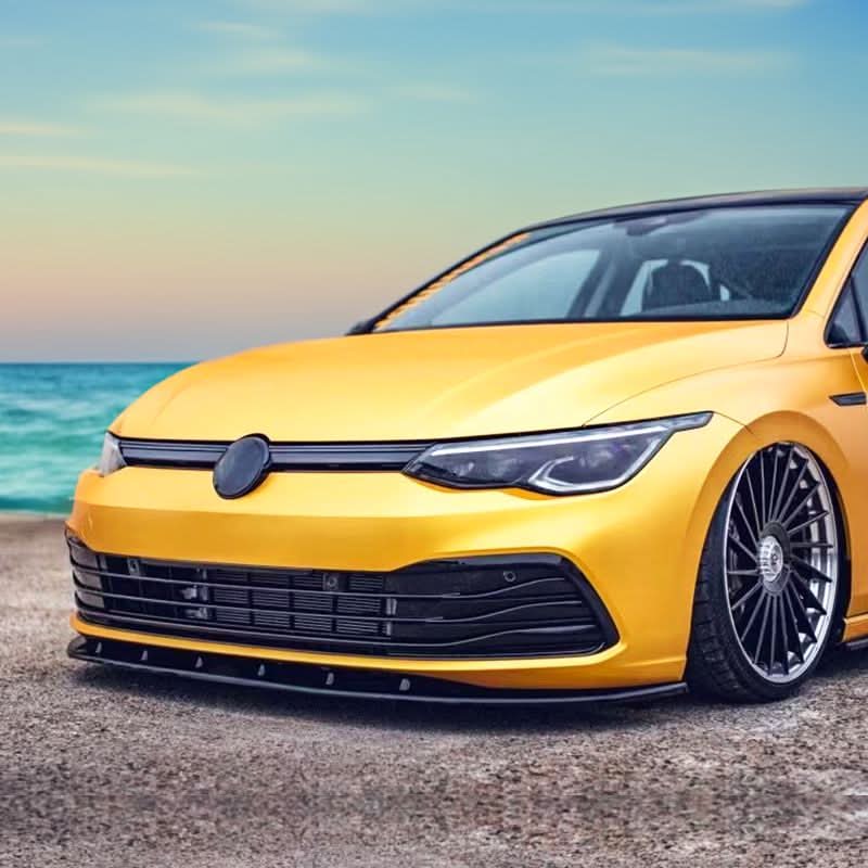 Style 2 Gloss Black Front Splitter for VW Golf MK8 21-23