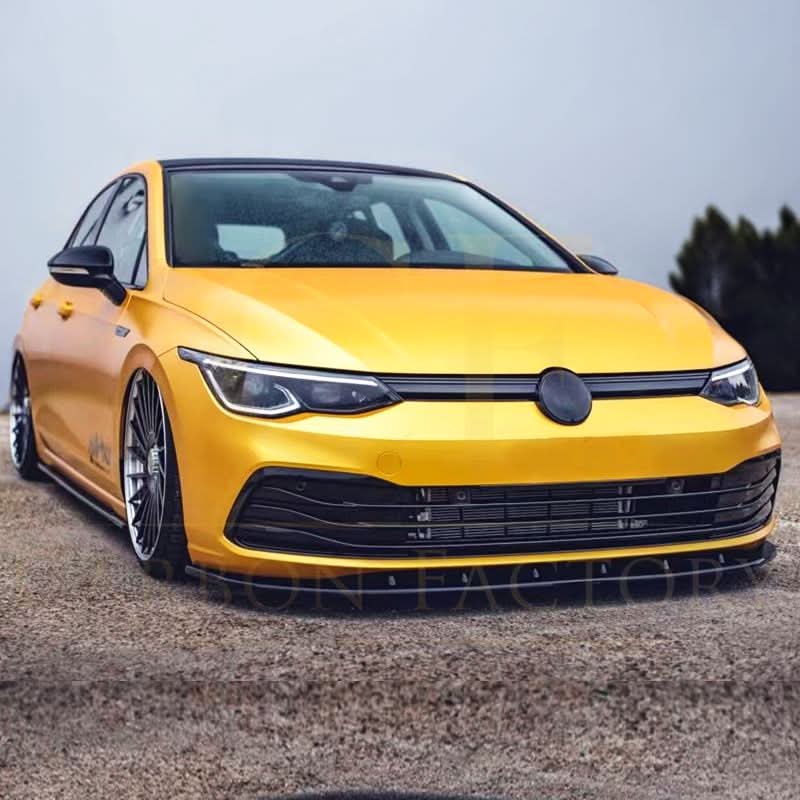 Style 2 Gloss Black Front Splitter for VW Golf MK8 21-23