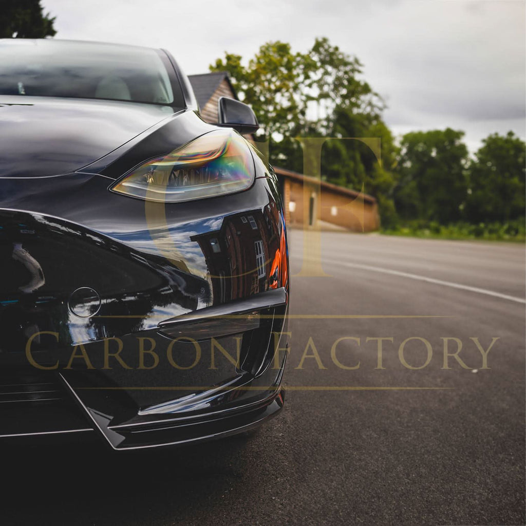 TR Style Gloss Black Front Splitter for Tesla Model Y 19-24