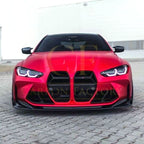 V Style Gloss Black Front Splitter 3 Pieces for BMW G80 M3 G82 G83 M4 21-Present