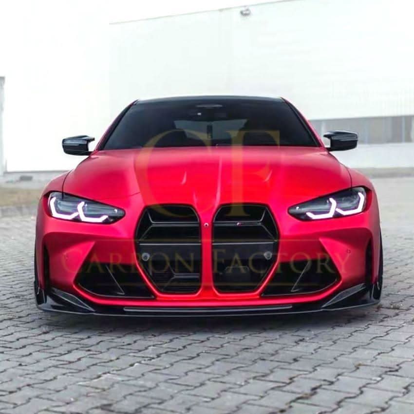 V Style Gloss Black Front Splitter 3 Pieces for BMW G80 M3 G82 G83 M4 21-Present