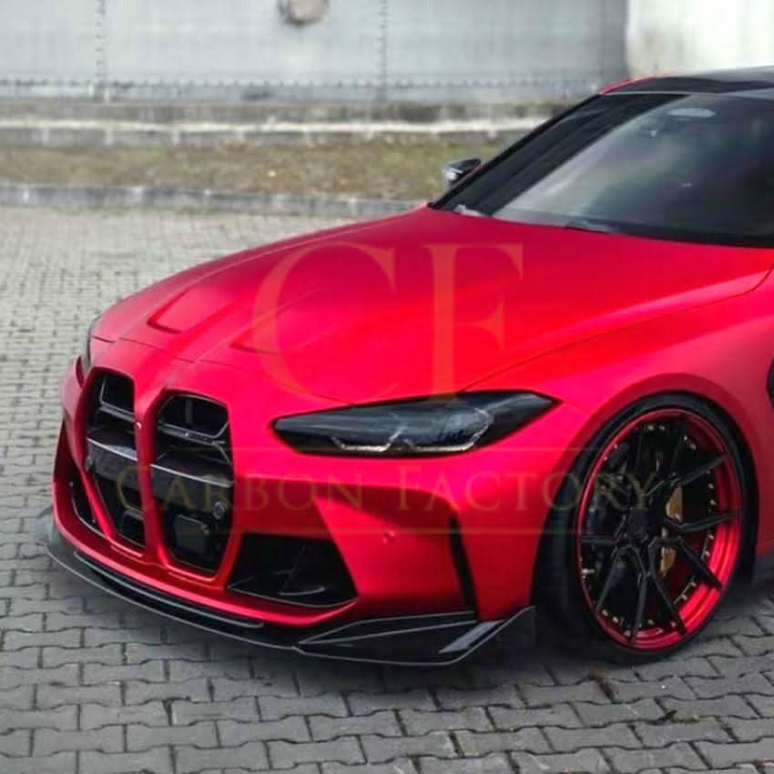 V Style Gloss Black Front Splitter 3 Pieces for BMW G80 M3 G82 G83 M4 21-Present