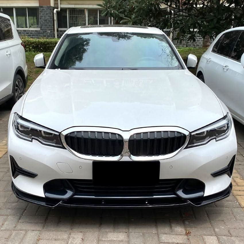 V Style Gloss Black Front Splitter for BMW 3 Series G20 G21 Pre-LCI standard model 19-22