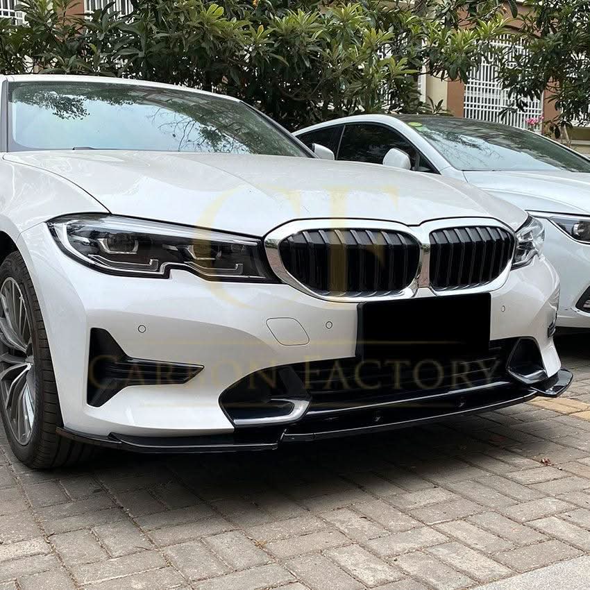 V Style Gloss Black Front Splitter for BMW 3 Series G20 G21 Pre-LCI standard model 19-22