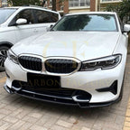 V Style Gloss Black Front Splitter for BMW 3 Series G20 G21 Pre-LCI standard model 19-22
