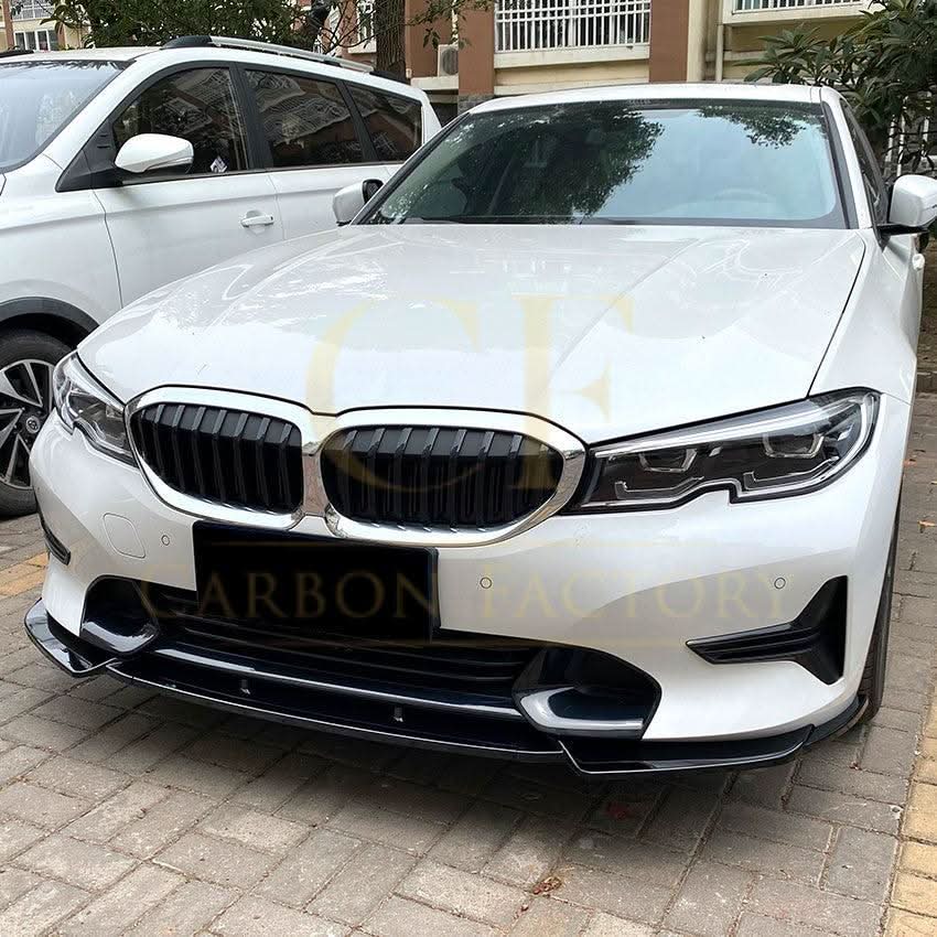 V Style Gloss Black Front Splitter for BMW 3 Series G20 G21 Pre-LCI standard model 19-22
