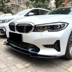 V Style Gloss Black Front Splitter for BMW 3 Series G20 G21 Pre-LCI standard model 19-22