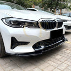 V Style Gloss Black Front Splitter for BMW 3 Series G20 G21 Pre-LCI standard model 19-22