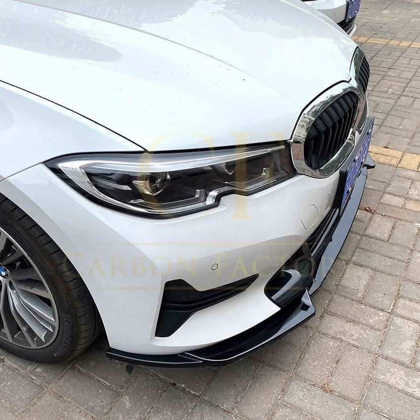 V Style Gloss Black Front Splitter for BMW 3 Series G20 G21 Pre-LCI standard model 19-22