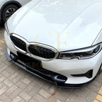 V Style Gloss Black Front Splitter for BMW 3 Series G20 G21 Pre-LCI standard model 19-22