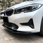 V Style Gloss Black Front Splitter for BMW 3 Series G20 G21 Pre-LCI standard model 19-22